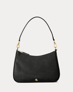 Ralph Lauren Crosshatch Leather Medium Danni Bag  -  Black