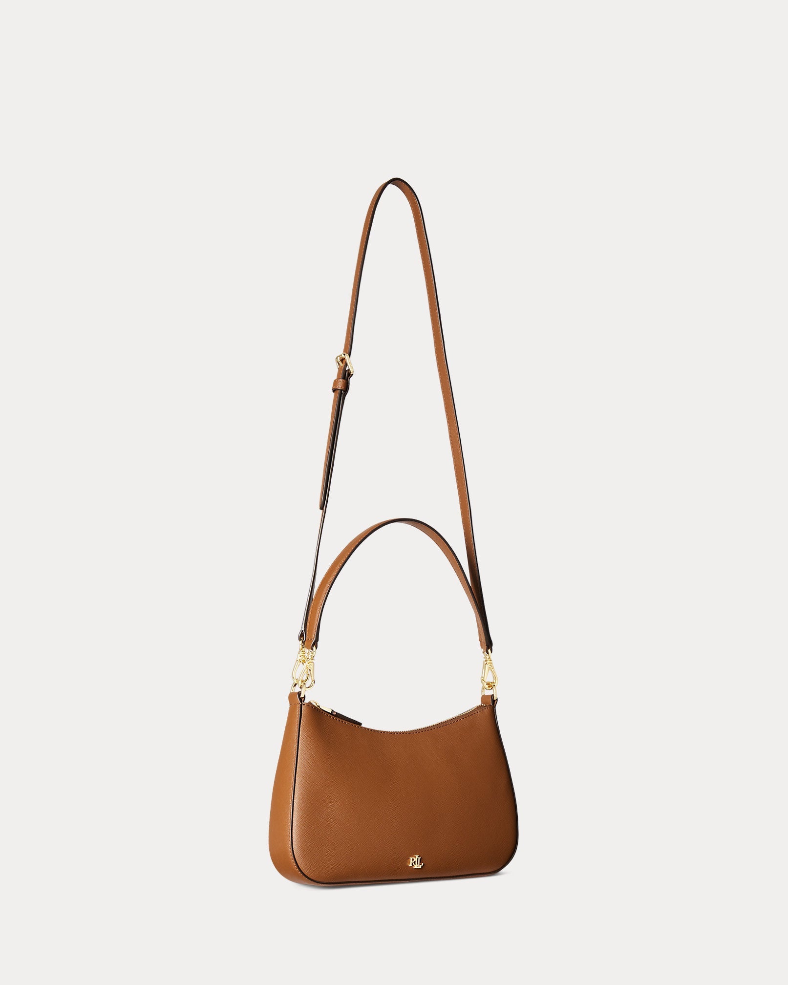 Ralph Lauren Crosshatch Leather Medium Danni Bag  -  Lauren Tan