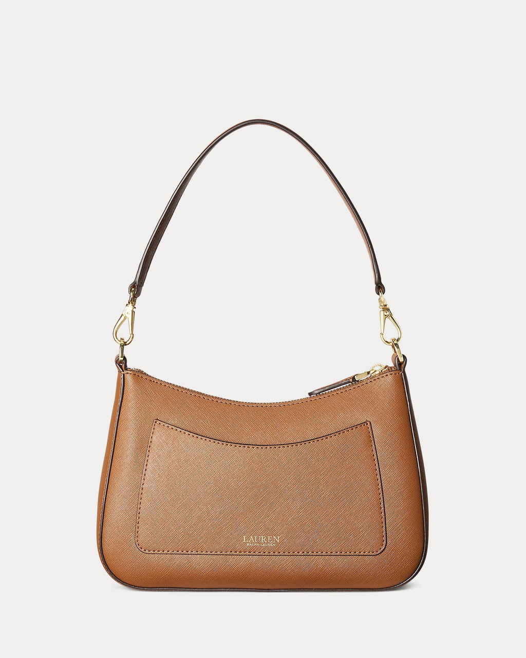 Ralph Lauren Crosshatch Leather Medium Danni Bag  -  Lauren Tan