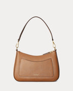 Ralph Lauren Crosshatch Leather Medium Danni Bag  -  Lauren Tan