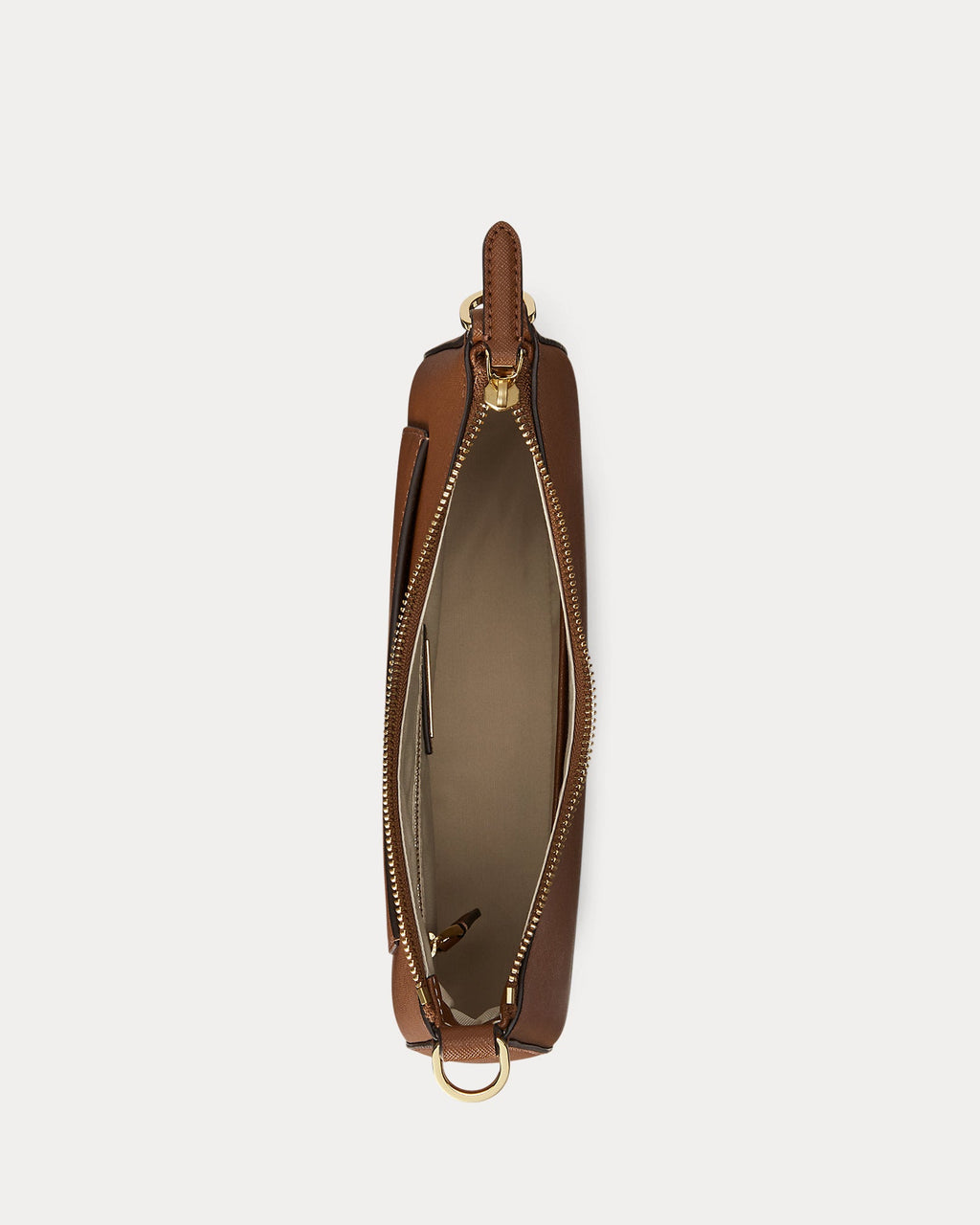 Ralph Lauren Crosshatch Leather Medium Danni Bag  -  Lauren Tan