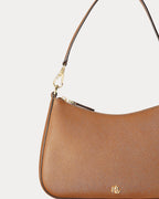 Ralph Lauren Crosshatch Leather Medium Danni Bag  -  Lauren Tan