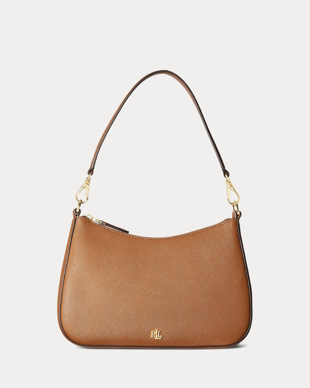 Ralph Lauren Crosshatch Leather Medium Danni Bag  -  Lauren Tan
