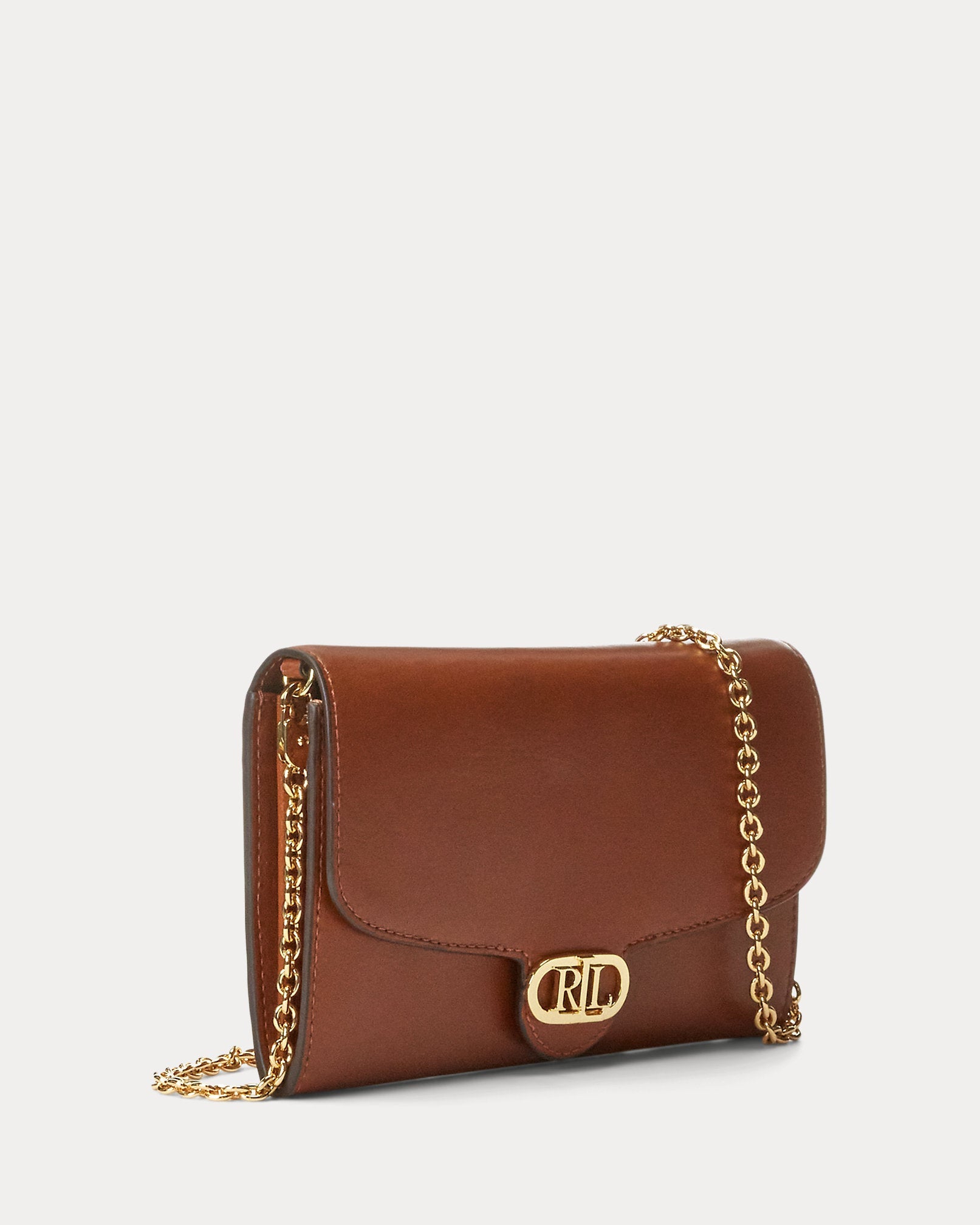 Ralph Lauren Leather Medium Adair Crossbody  -  Lauren Tan