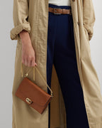 Ralph Lauren Leather Medium Adair Crossbody  -  Lauren Tan