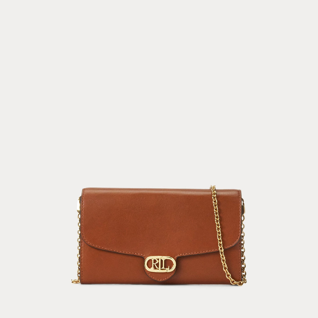 Ralph Lauren Leather Medium Adair Crossbody  -  Lauren Tan