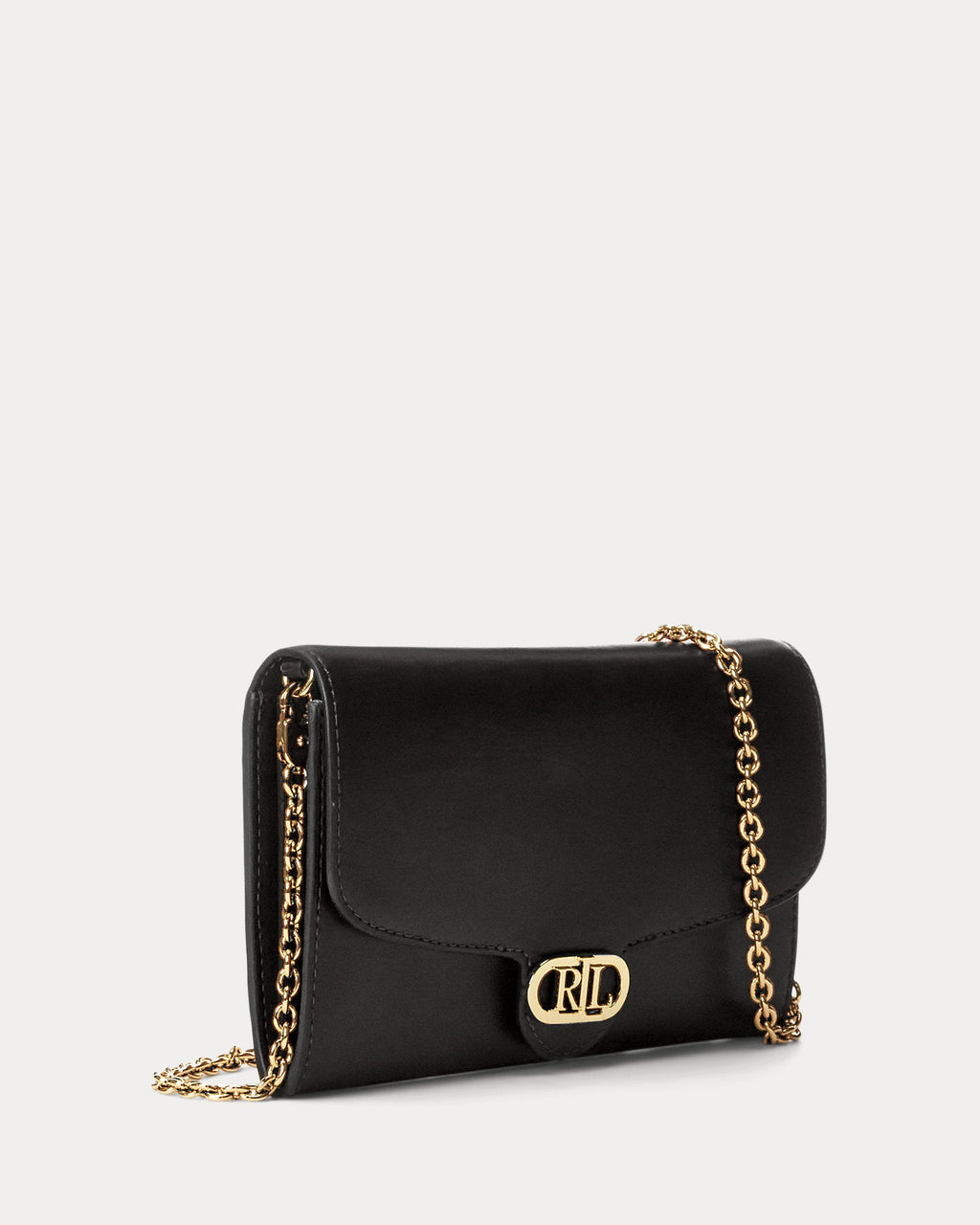 Ralph Lauren Leather Medium Adair Crossbody  -  Black