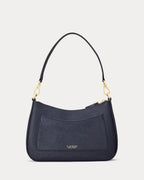 Ralph Lauren Crosshatch Leather Medium Danni Bag  -  Refined Navy