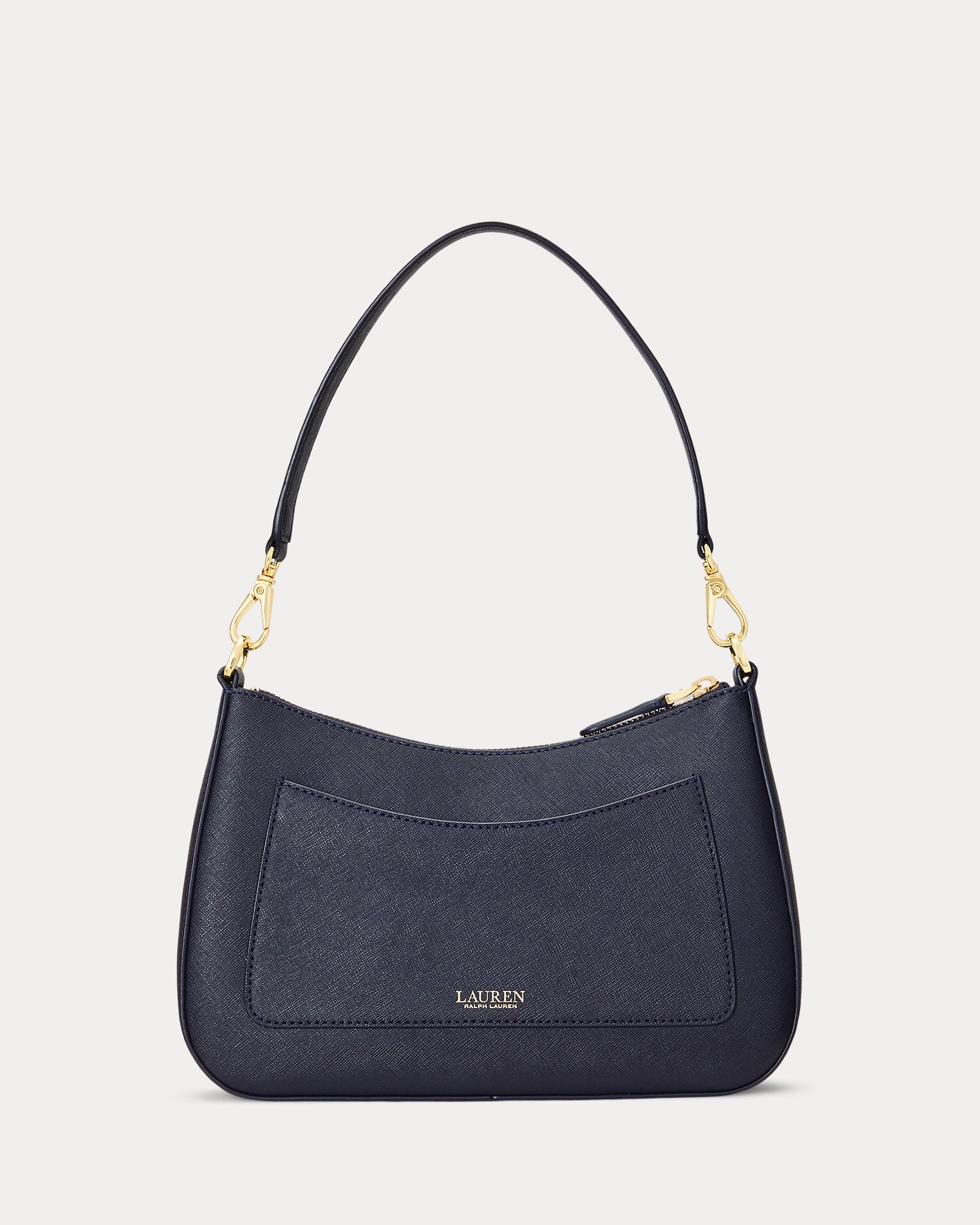 Ralph Lauren Crosshatch Leather Medium Danni Bag  -  Refined Navy