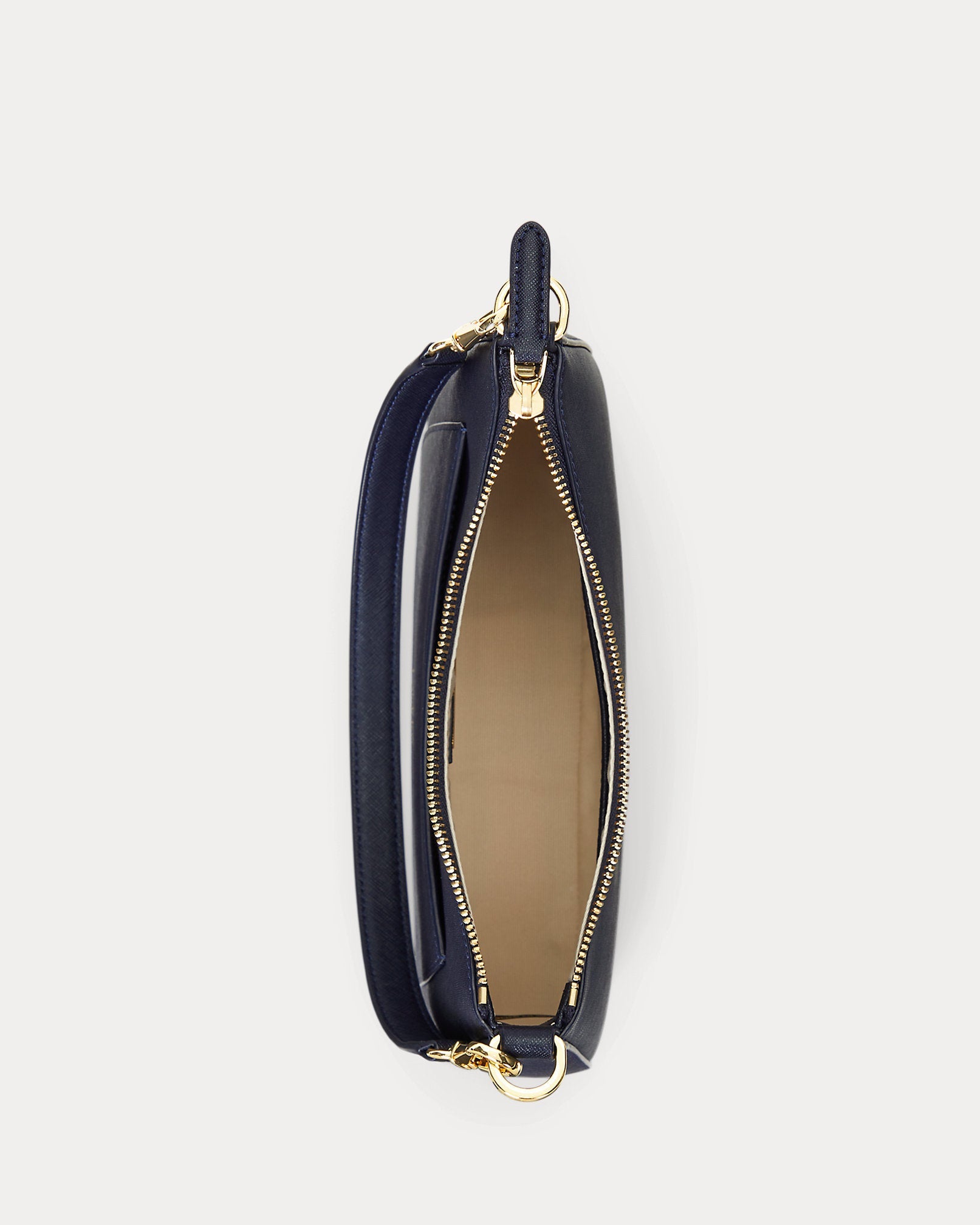 Ralph Lauren Crosshatch Leather Medium Danni Bag  -  Refined Navy