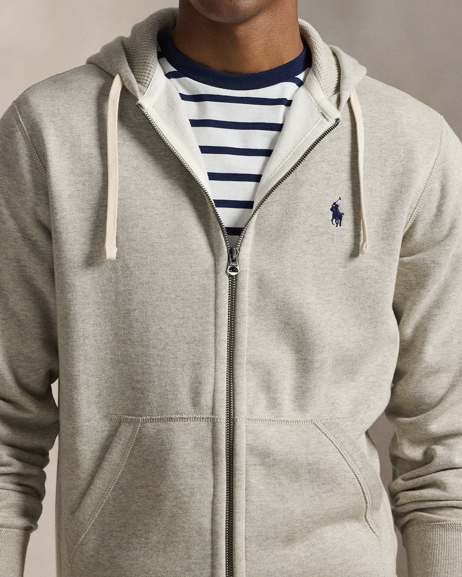 Ralph Lauren Men's Fleece Full-Zip Hoodie  -  Light Sport Heather