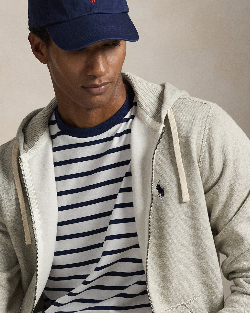 Ralph Lauren Men's Fleece Full-Zip Hoodie  -  Light Sport Heather