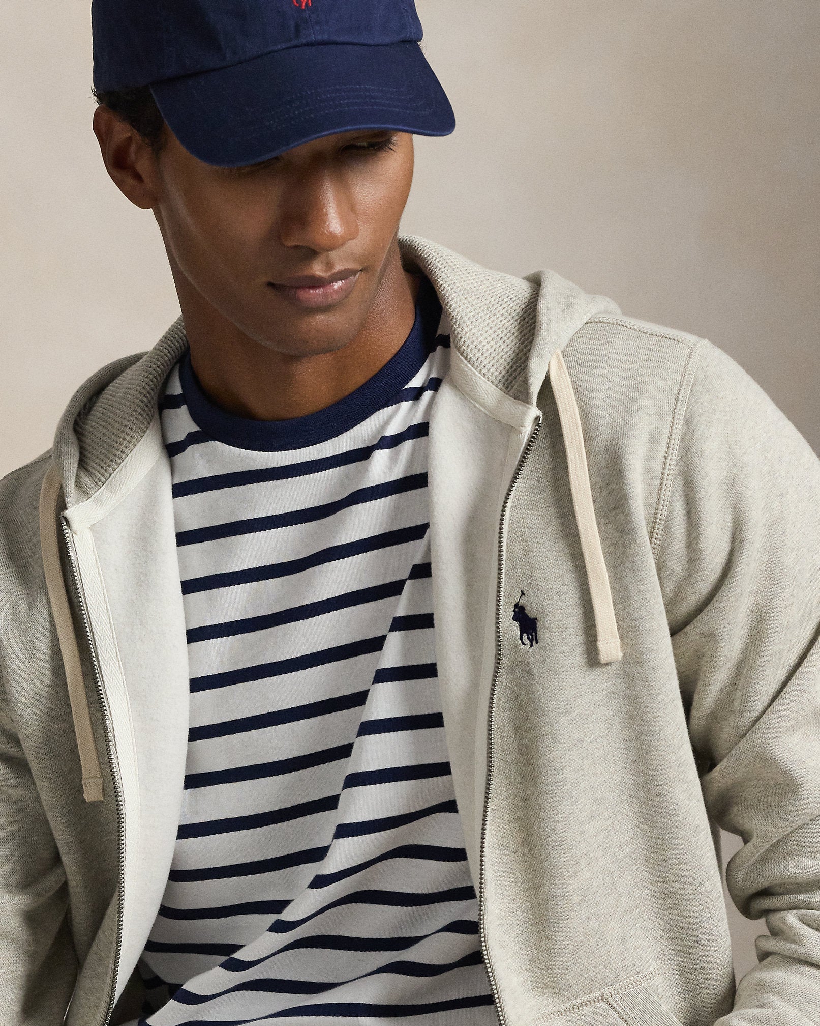 Ralph Lauren Men's Fleece Full-Zip Hoodie  -  Light Sport Heather