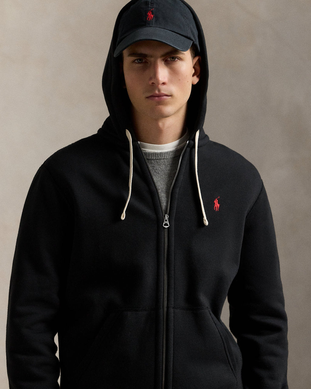 Ralph Lauren Men's Fleece Full-Zip Hoodie  -  Polo Black
