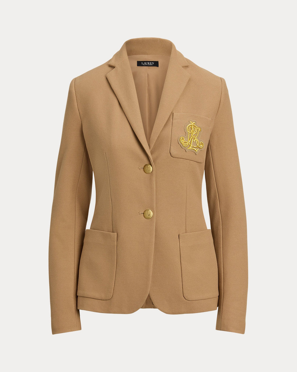 Ralph Lauren Women Bullion Jacquard Blazer  - Classic Camel