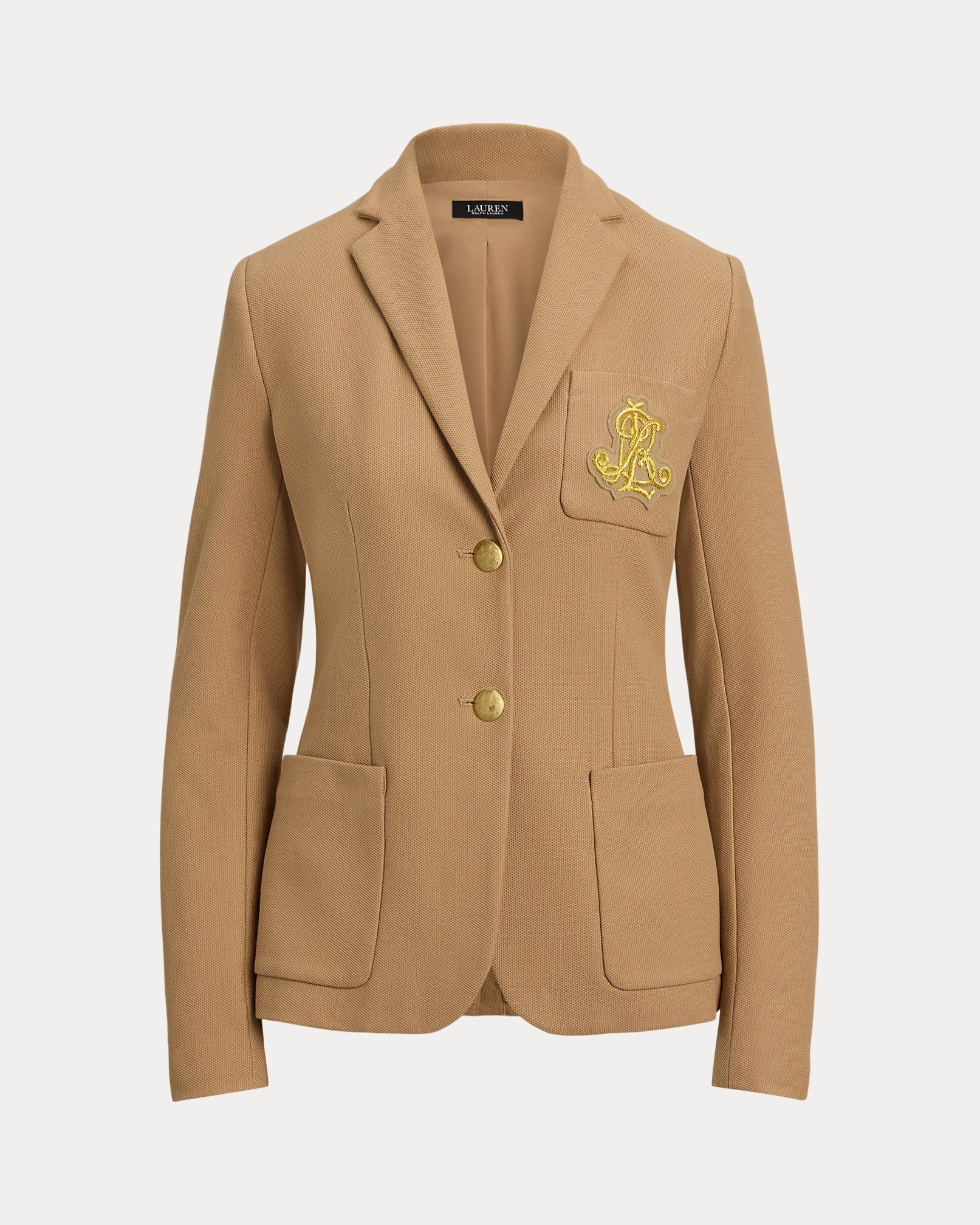 Ralph Lauren Women Bullion Jacquard Blazer  - Classic Camel