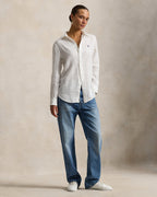 Ralph Lauren Women Classic Fit Linen Shirt Polo Ralph Lauren  -  Classic Oxford White