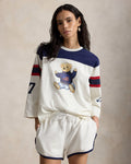 Ralph Lauren Women Polo Bear Cotton Jersey Tee  -  Warm White/Newport Navy