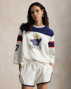 Ralph Lauren Women Polo Bear Cotton Jersey Tee  -  Warm White/Newport Navy