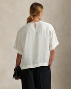 Ralph Lauren Women Oversize Satin Tee  -  Trophy Cream
