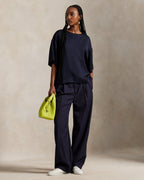 Ralph Lauren Women Oversize Satin Tee  -  Atlantic