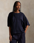 Ralph Lauren Women Oversize Satin Tee  -  Atlantic