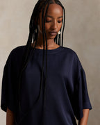 Ralph Lauren Women Oversize Satin Tee  -  Atlantic