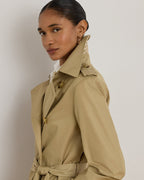 Ralph Lauren Women Double-Breasted Cotton-Blend Trench Coat  -  Birch Tan