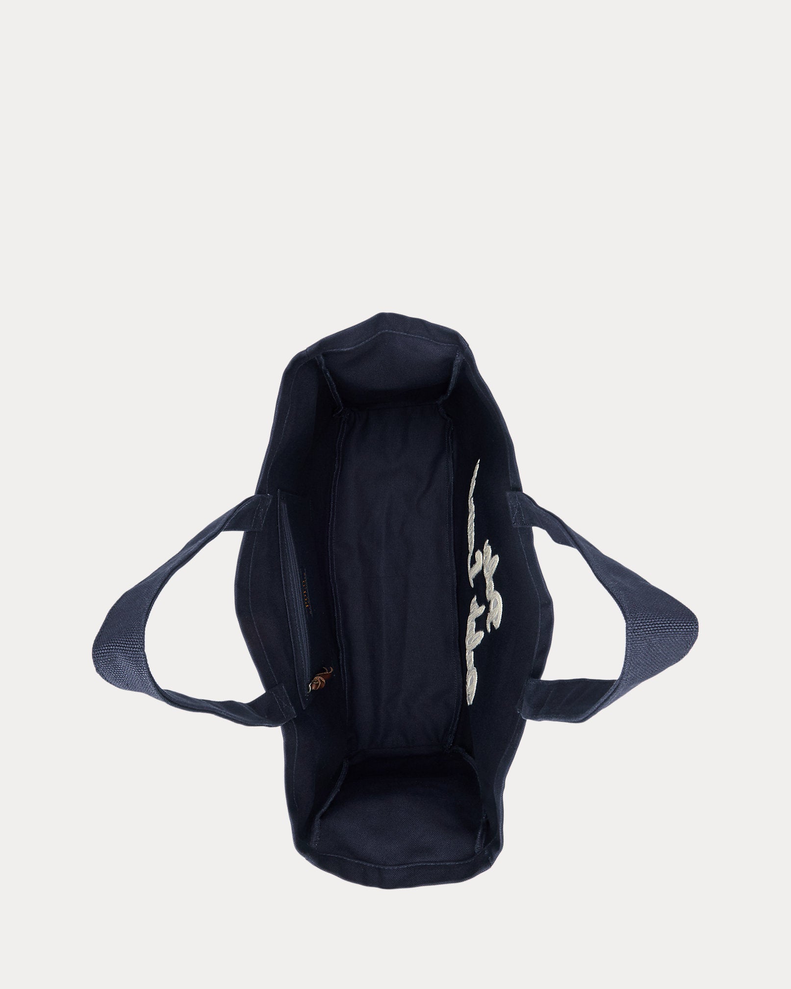 Ralph Lauren Embroidered Canvas Tote   -  Newport Navy