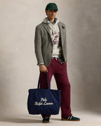 Ralph Lauren Embroidered Canvas Tote   -  Newport Navy