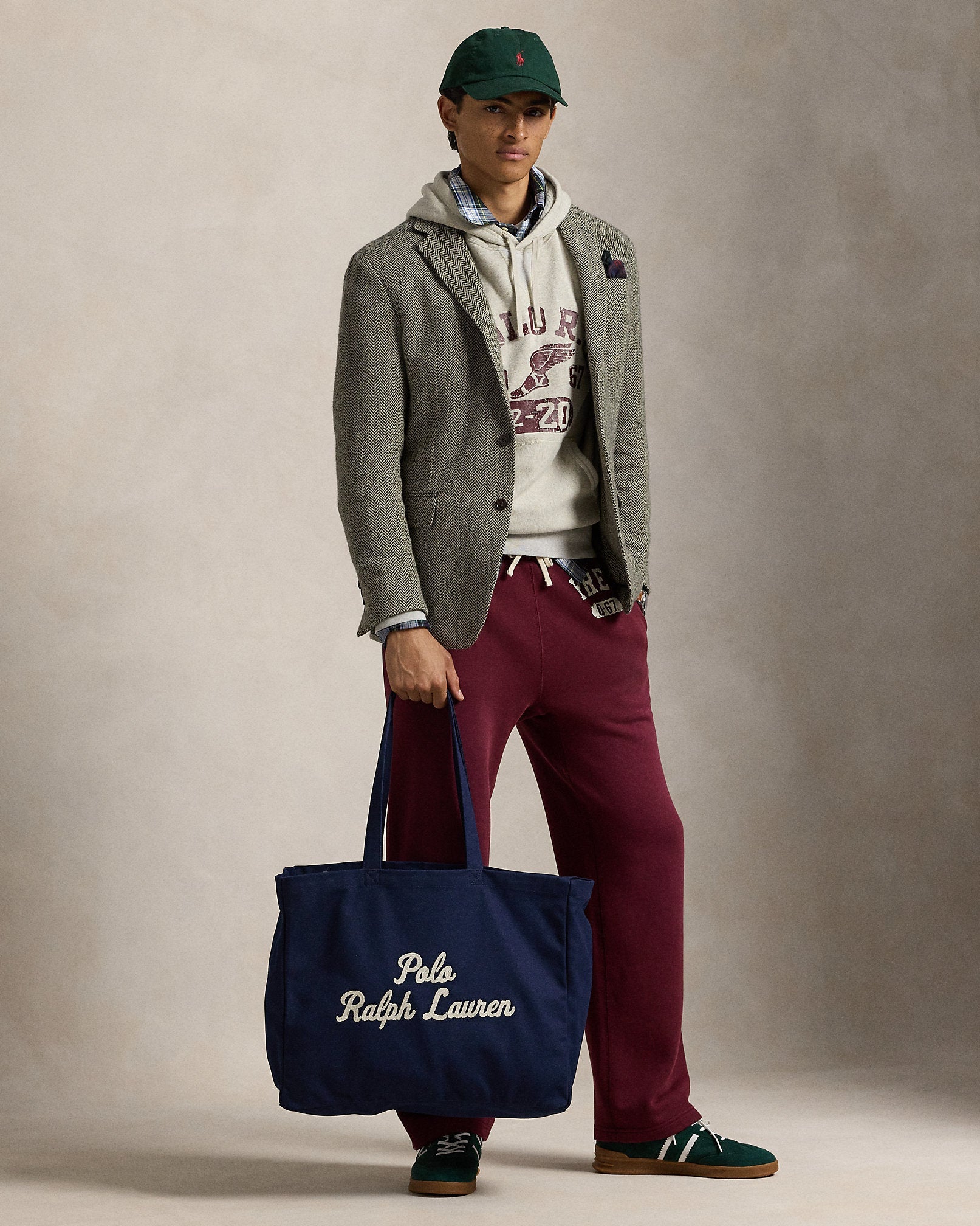 Ralph Lauren Embroidered Canvas Tote   -  Newport Navy