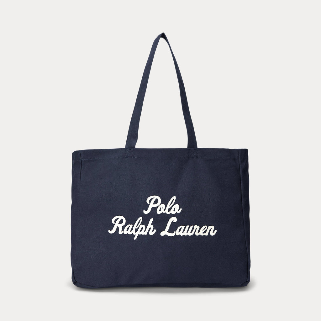 Ralph Lauren Embroidered Canvas Tote   -  Newport Navy