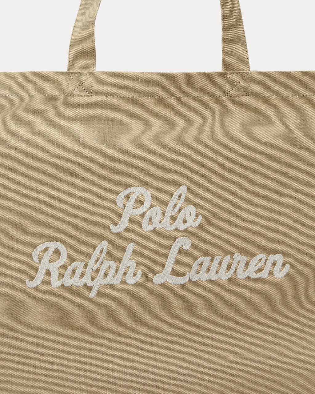 Ralph Lauren Embroidered Canvas Tote  -  Tan