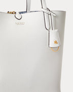 Ralph Lauren Faux-Leather Large Reversible Tote Bag  -  White/Summer Paisley