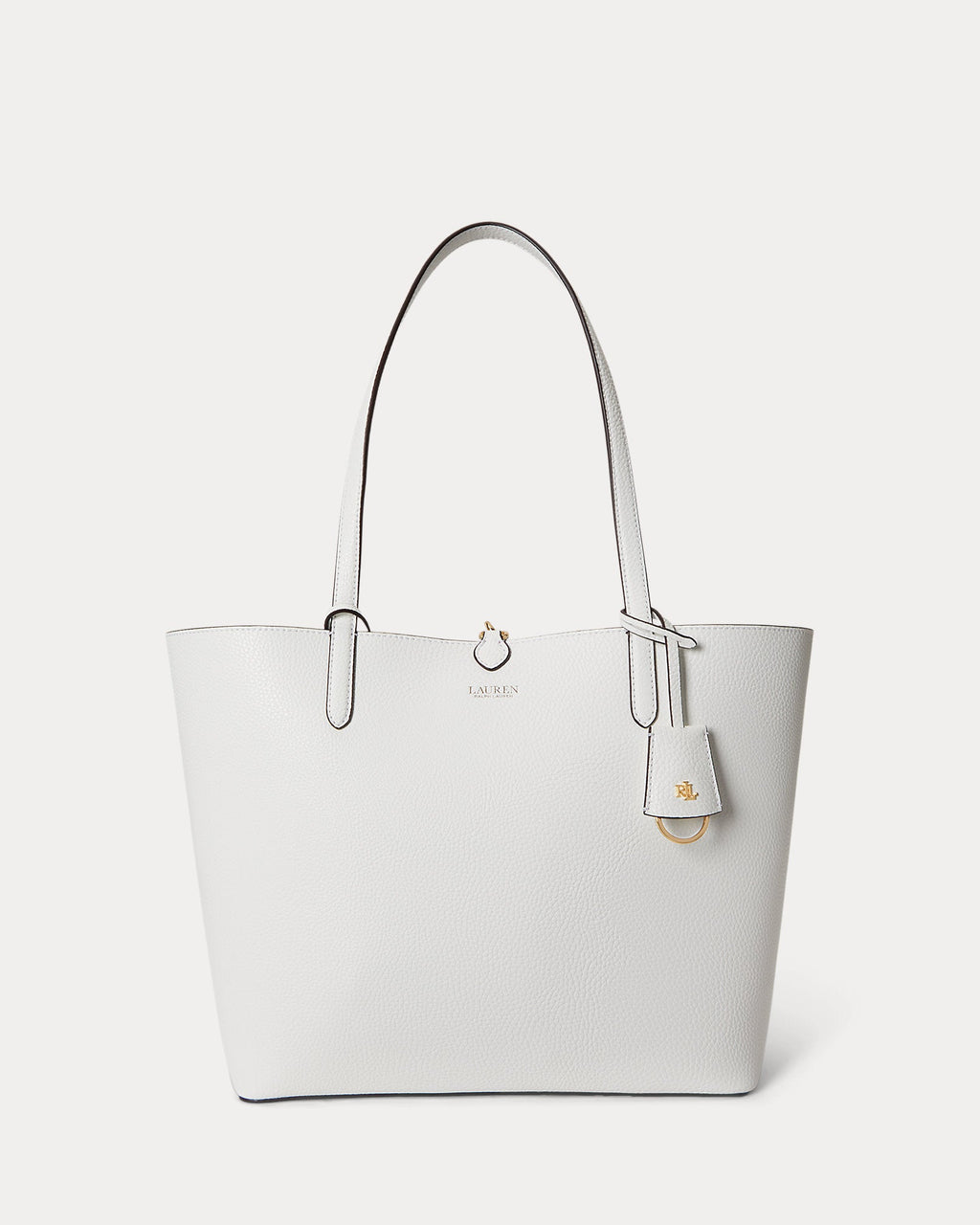 Ralph Lauren Faux-Leather Large Reversible Tote Bag  -  White/Summer Paisley
