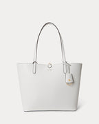 Ralph Lauren Faux-Leather Large Reversible Tote Bag  -  White/Summer Paisley