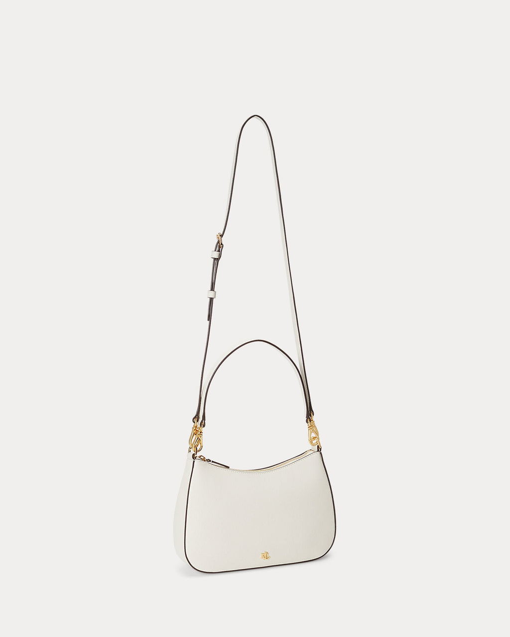 Ralph Lauren Crosshatch Leather Medium Danni Bag  -  Soft White