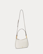 Ralph Lauren Crosshatch Leather Medium Danni Bag  -  Soft White