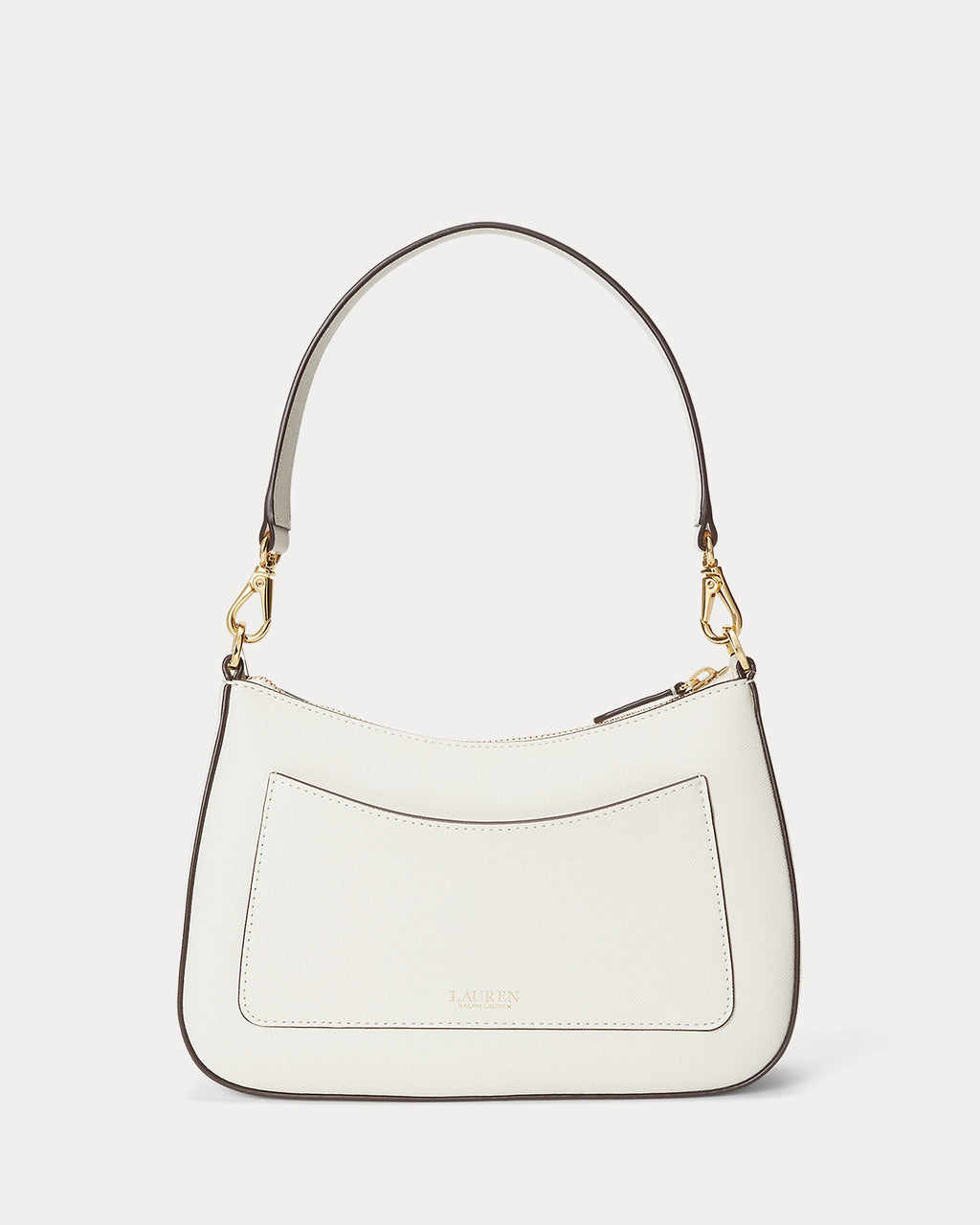 Ralph Lauren Crosshatch Leather Medium Danni Bag  -  Soft White