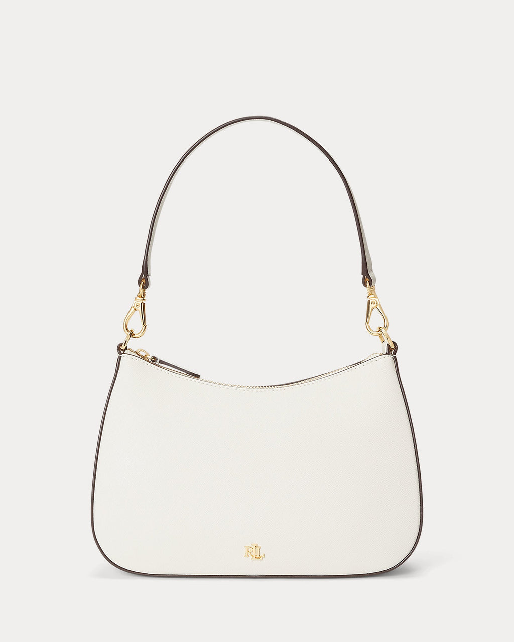 Ralph Lauren Crosshatch Leather Medium Danni Bag  -  Soft White
