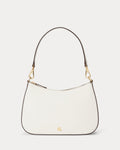 Ralph Lauren Crosshatch Leather Medium Danni Bag  -  Soft White