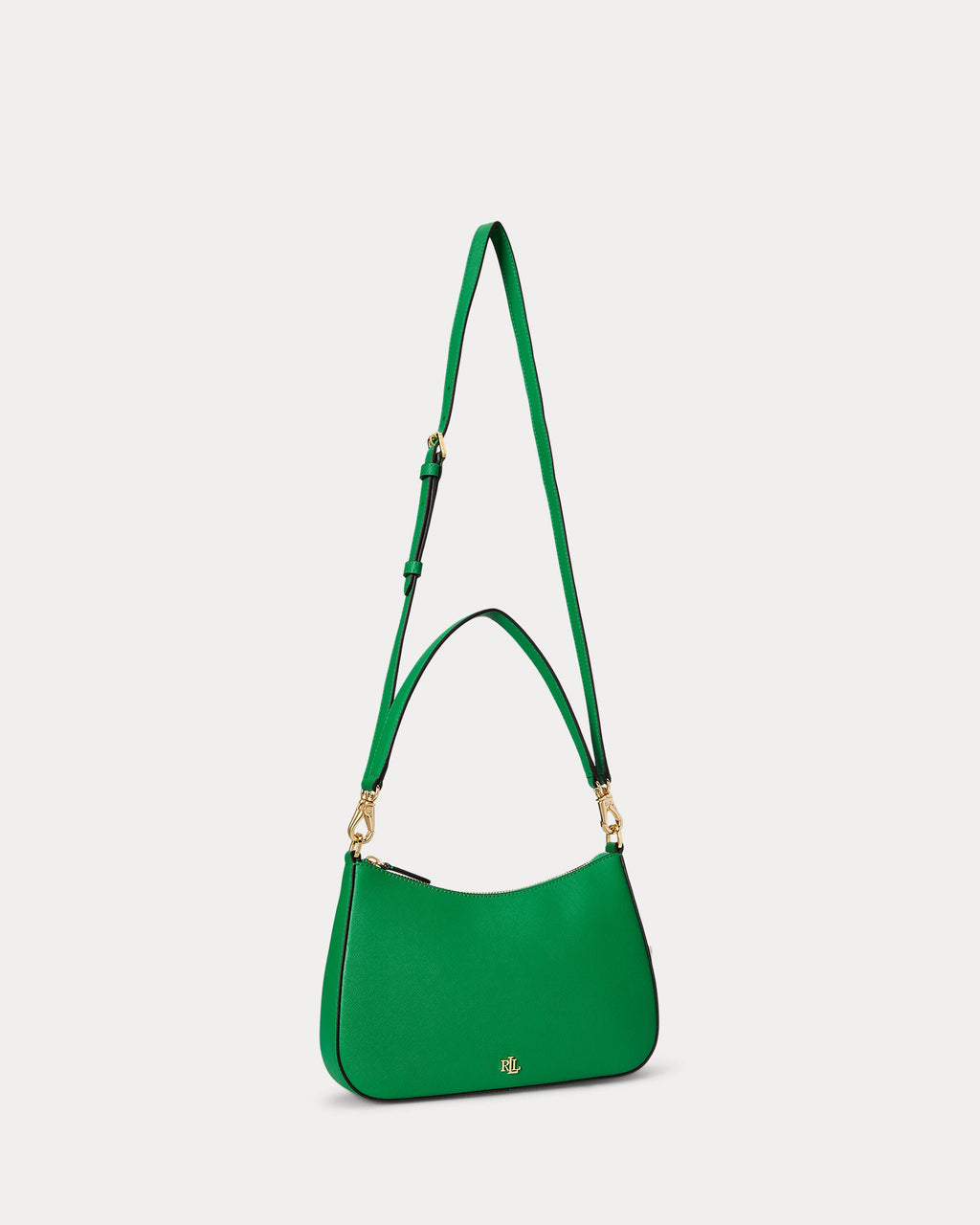 Ralph Lauren Crosshatch Leather Medium Danni Bag  -  Green Topaz