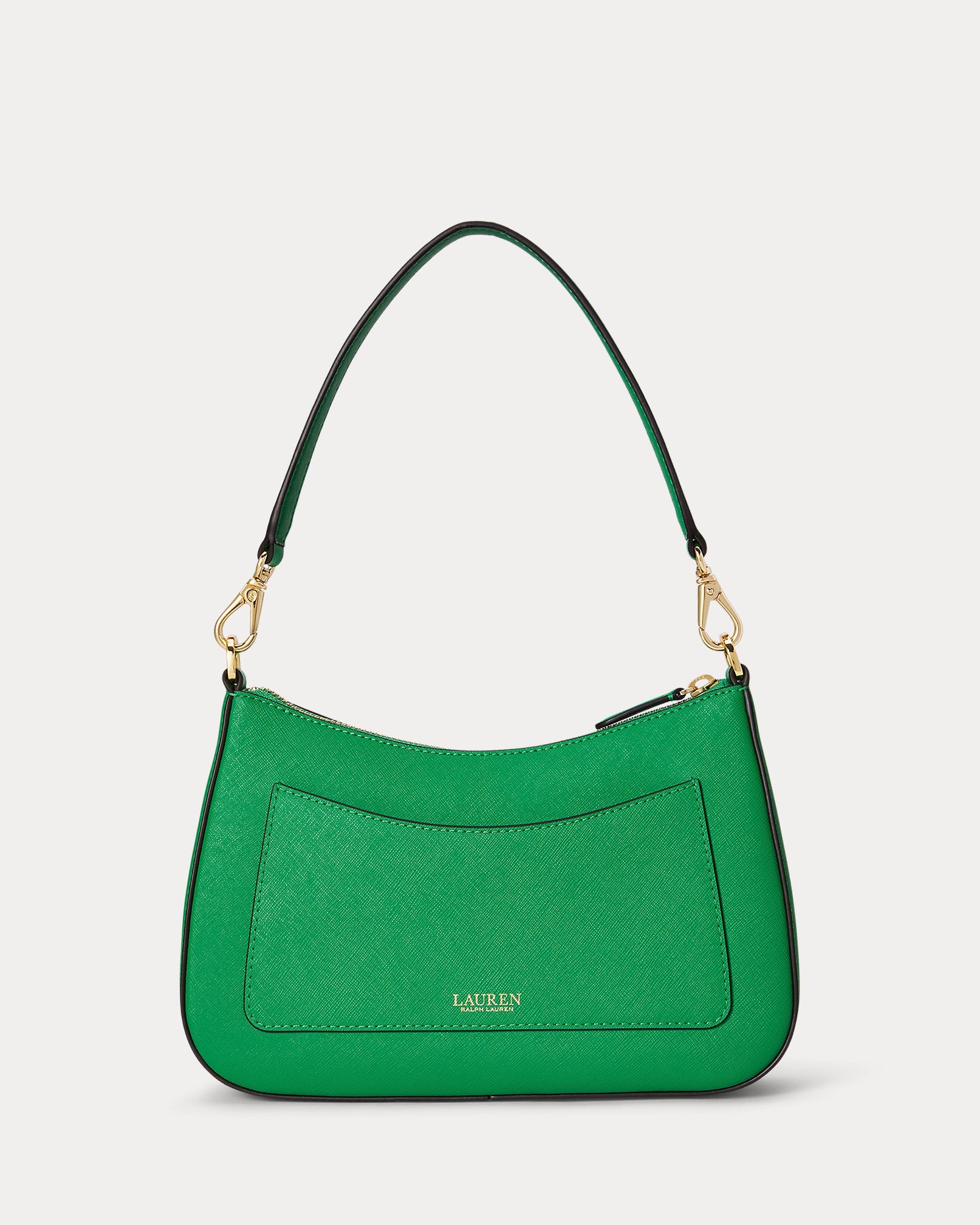 Ralph Lauren Crosshatch Leather Medium Danni Bag  -  Green Topaz