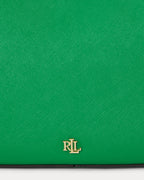 Ralph Lauren Crosshatch Leather Medium Danni Bag  -  Green Topaz