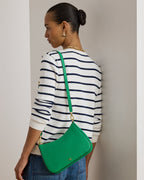 Ralph Lauren Crosshatch Leather Medium Danni Bag  -  Green Topaz