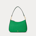 Ralph Lauren Crosshatch Leather Medium Danni Bag  -  Green Topaz