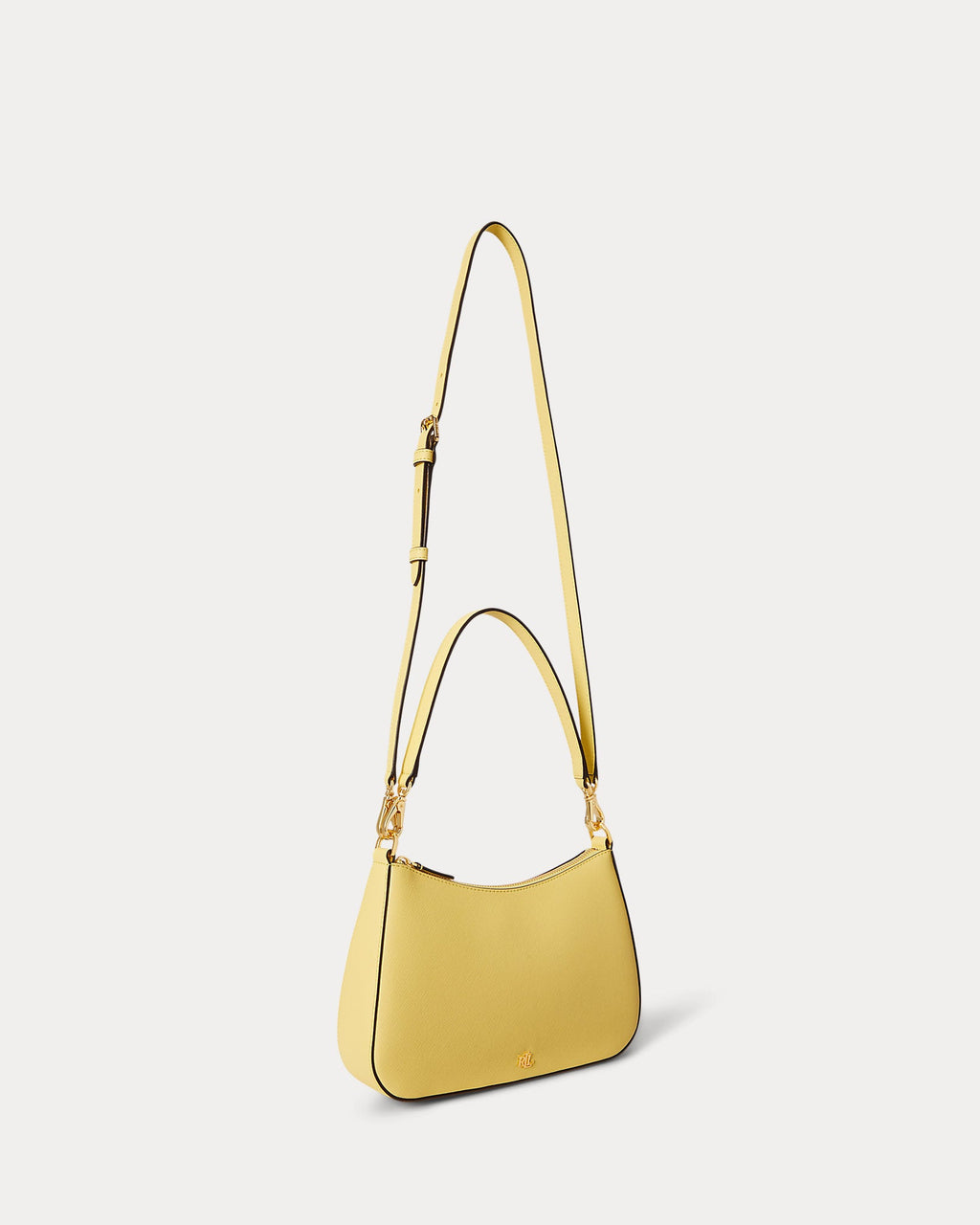 Ralph Lauren Crosshatch Leather Medium Danni Bag  -  Lemon Sorbet