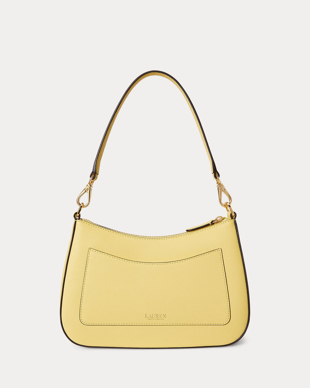 Ralph Lauren Crosshatch Leather Medium Danni Bag  -  Lemon Sorbet