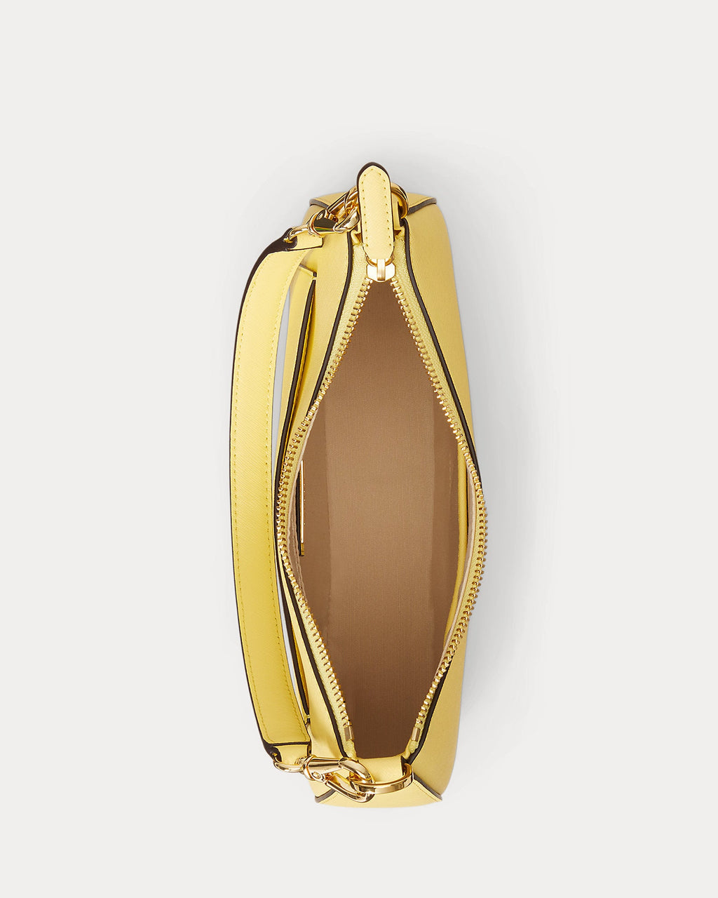 Ralph Lauren Crosshatch Leather Medium Danni Bag  -  Lemon Sorbet