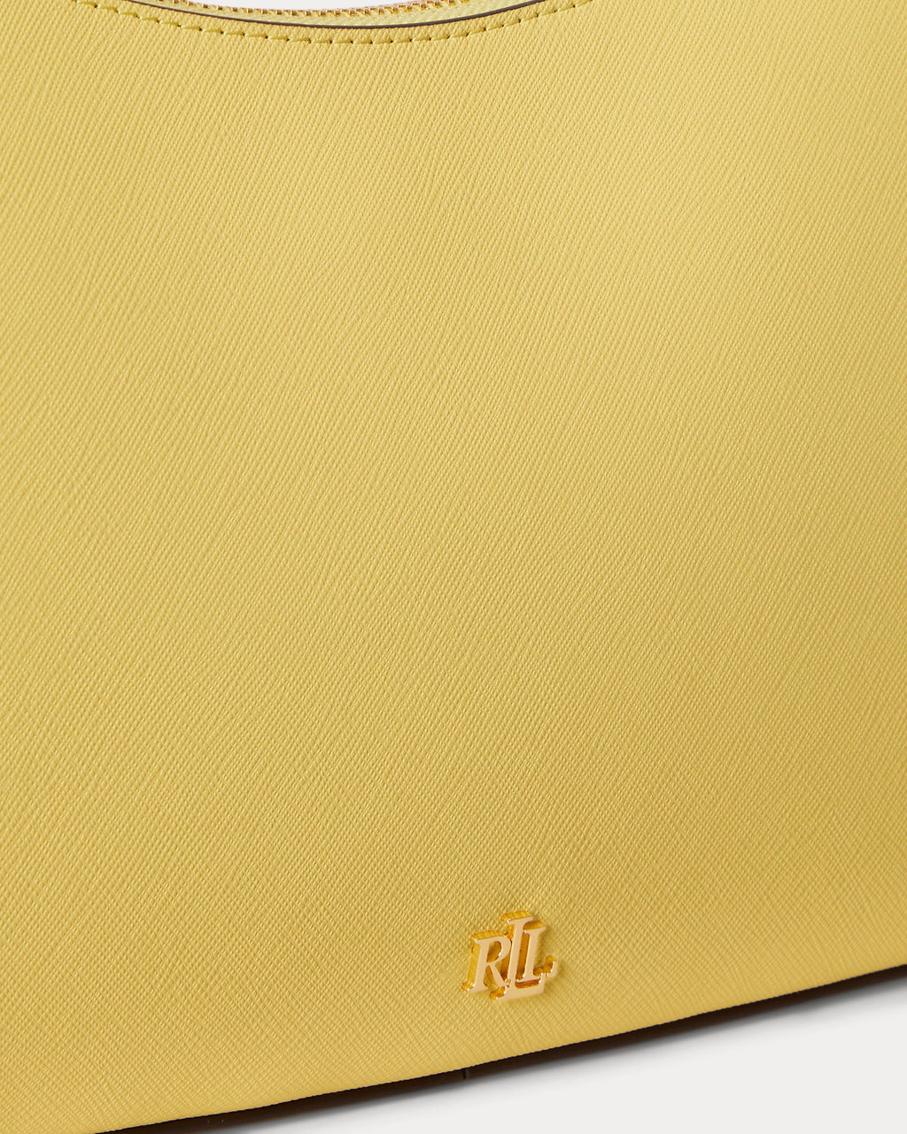 Ralph Lauren Crosshatch Leather Medium Danni Bag  -  Lemon Sorbet